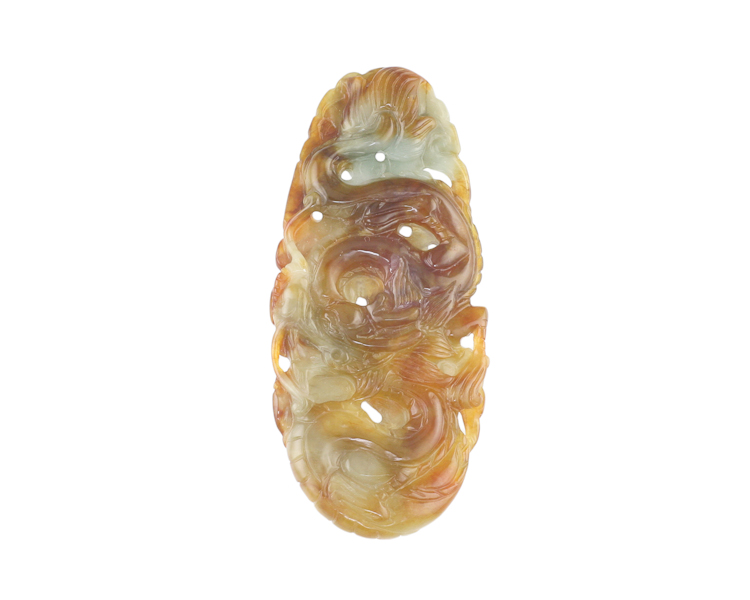 Jadeite (type-A) dragon amulet - Click Image to Close