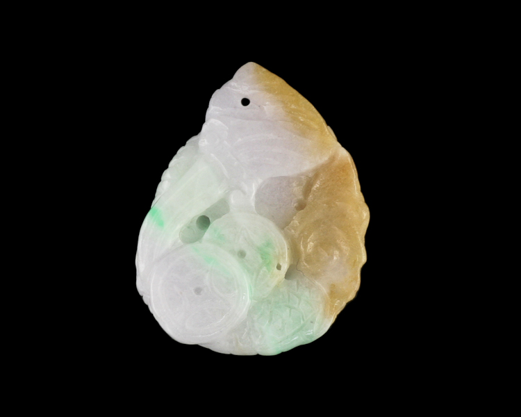 Jadeite (type-A) dragon amulet - Click Image to Close