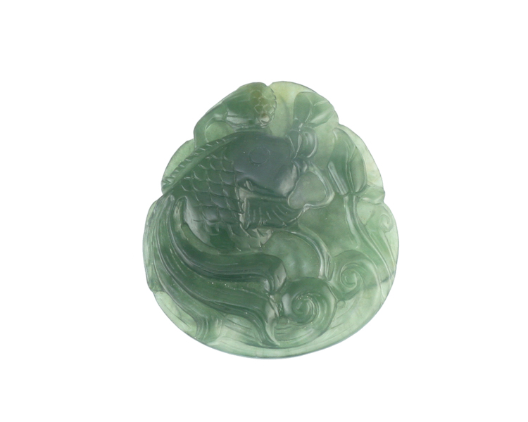Jadeite (type-A) fish amulet - Click Image to Close