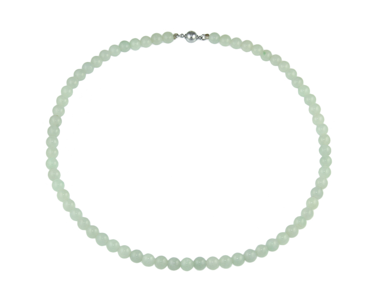 Jadeite (type-A) bead necklace - Click Image to Close