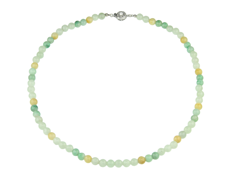 Jadeite (type-A) bead necklace - Click Image to Close