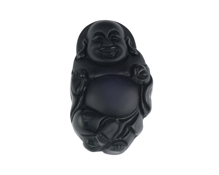Obsidian Budai amulet - Click Image to Close