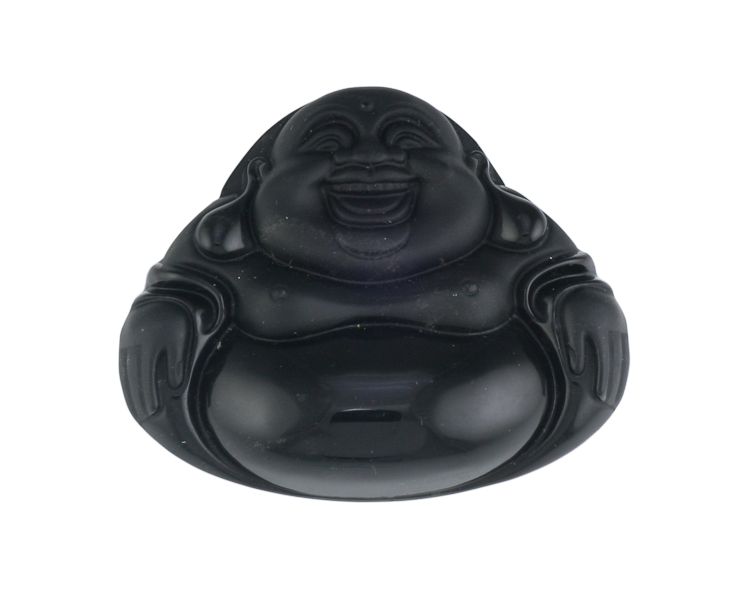 Obsidian Budai amulet - Click Image to Close