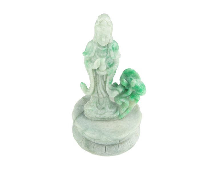 Jadeite (type-A) Guan Yin statue - Click Image to Close