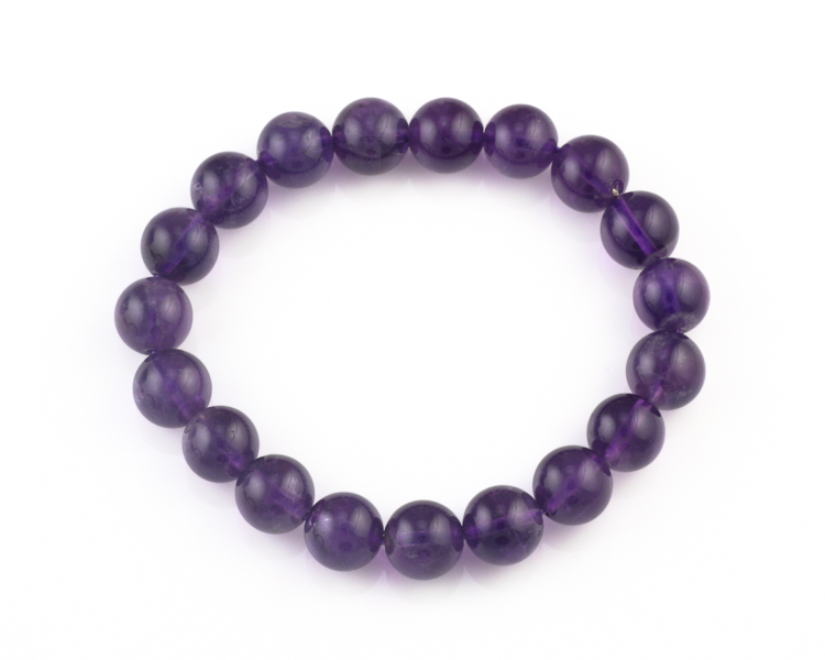Amethyst bead bracelet - Click Image to Close