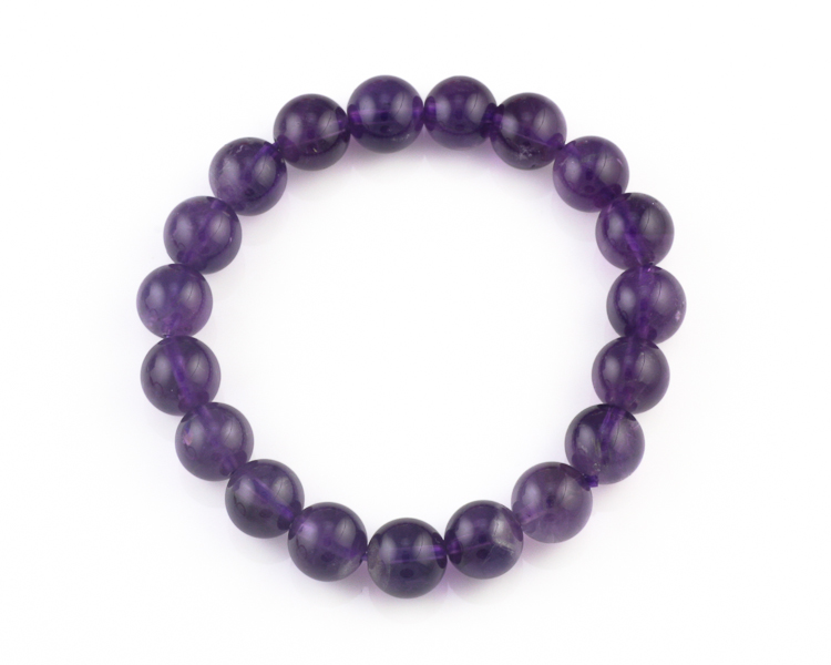 Amethyst bead bracelet - Click Image to Close