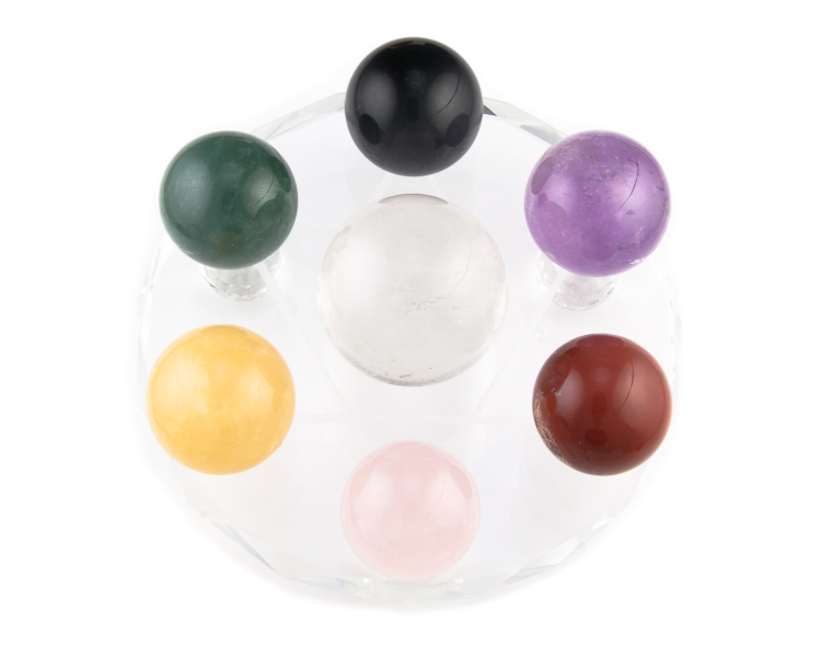 Mixed gem stones Feng Shui spheres - Click Image to Close