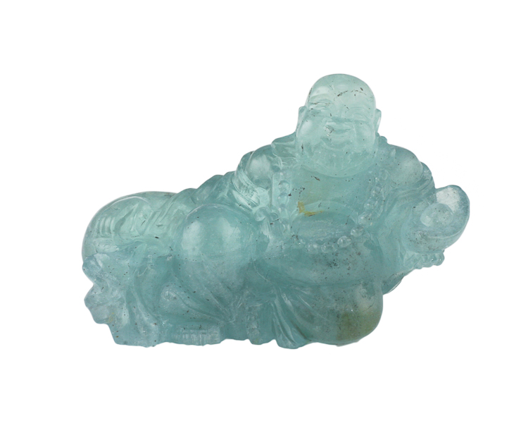 Aquamarine Budai statue - Click Image to Close