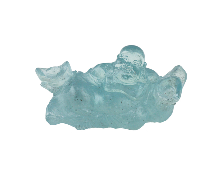 Aquamarine Budai statue - Click Image to Close
