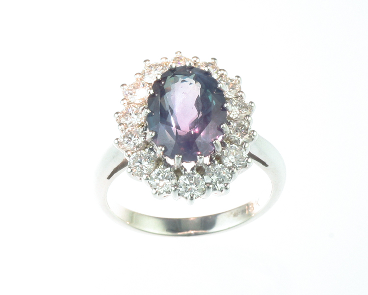 Alexandrite and diamond ring - Click Image to Close