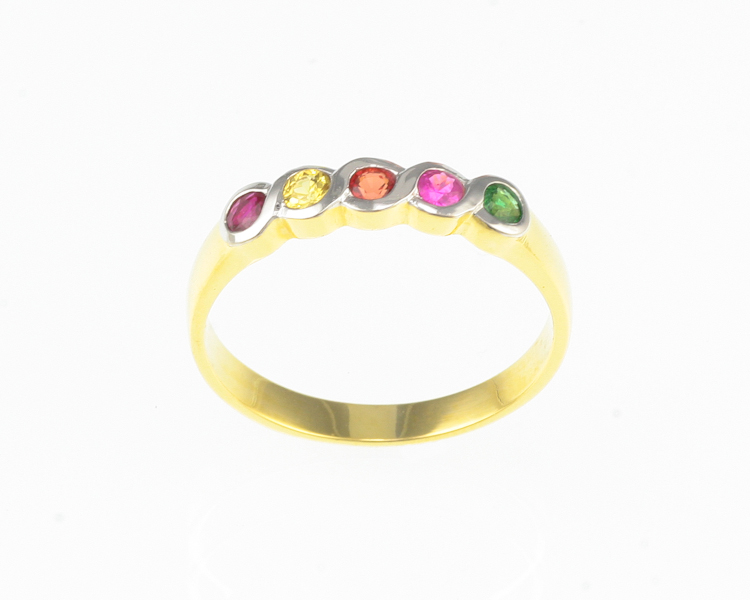 Mixed gem stones ring - Click Image to Close