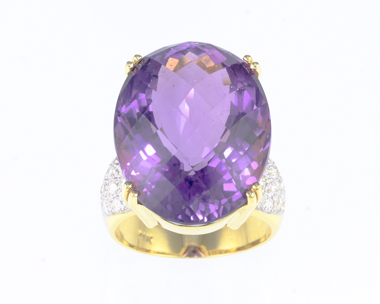 Amethyst and diamond ring - Click Image to Close