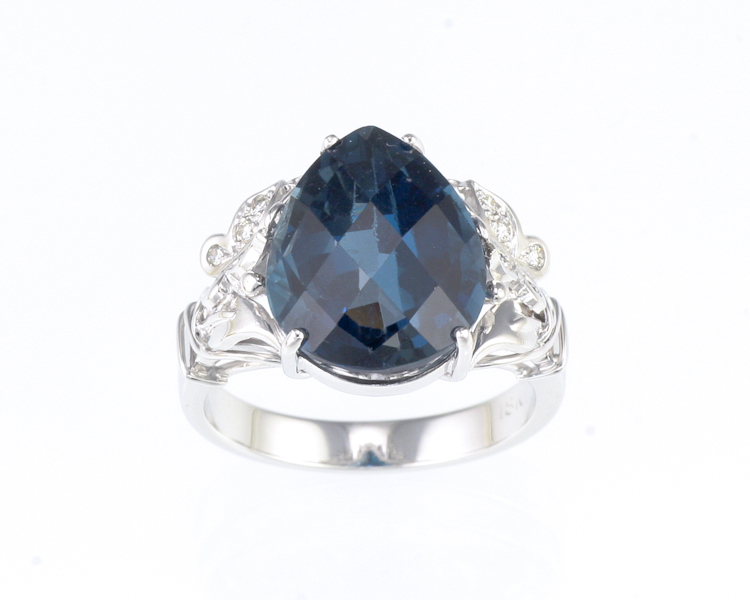 Topaz and diamond ring - Click Image to Close
