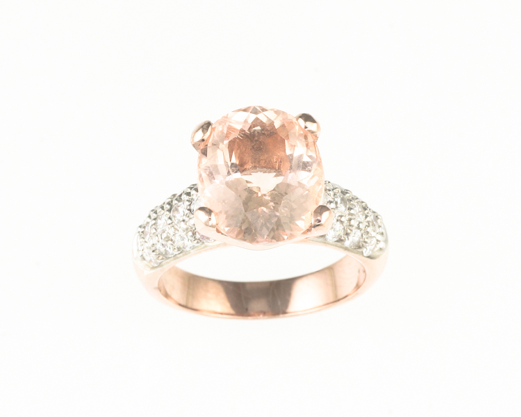 Morganite and cubic zirconia ring - Click Image to Close
