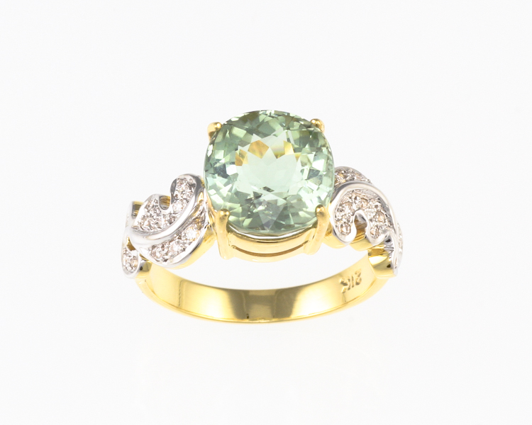 Tourmaline and diamond ring - Click Image to Close