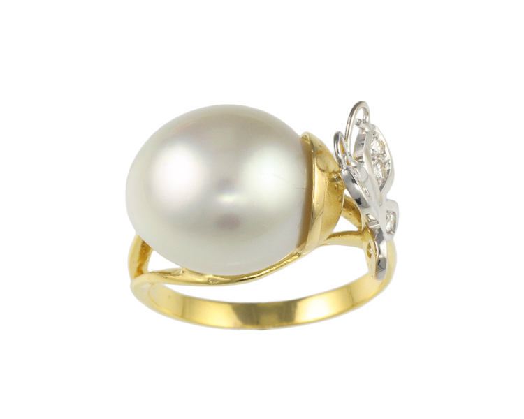 Pearl and diamond ring - Click Image to Close