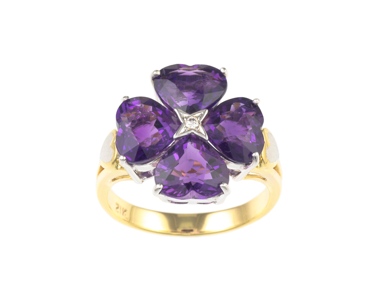 Amethyst and diamond ring - Click Image to Close