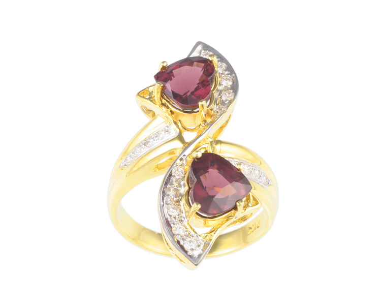Garnet and diamond ring - Click Image to Close