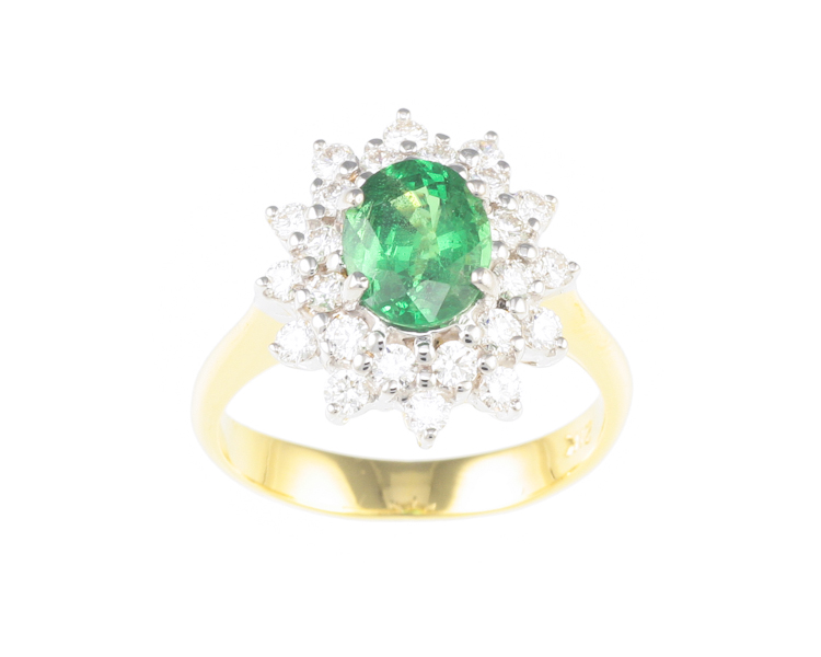 Garnet and diamond ring - Click Image to Close