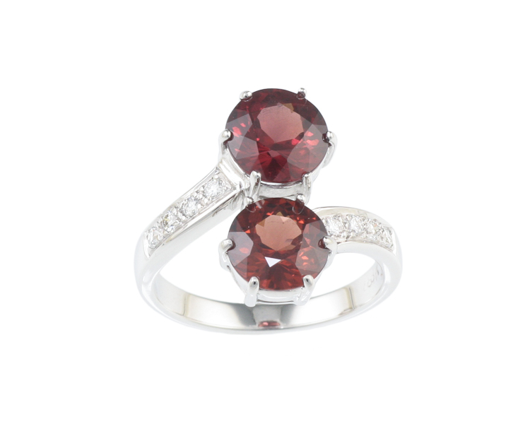 Color-change garnet and diamond ring - Click Image to Close