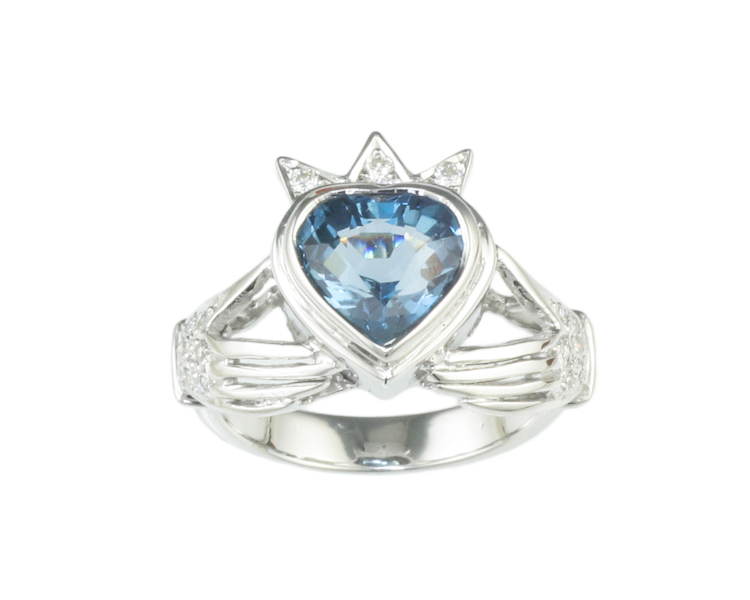 Topaz and cubic zirconia ring - Click Image to Close
