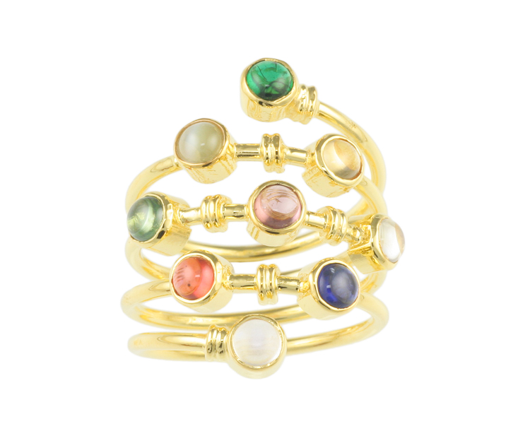 Mixed gem stones ring - Click Image to Close