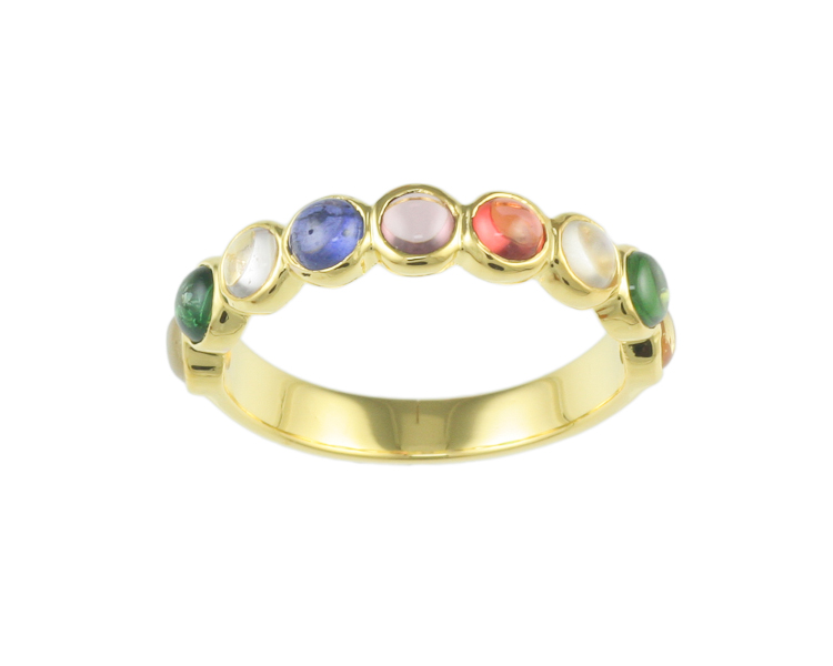 Mixed gem stones ring - Click Image to Close