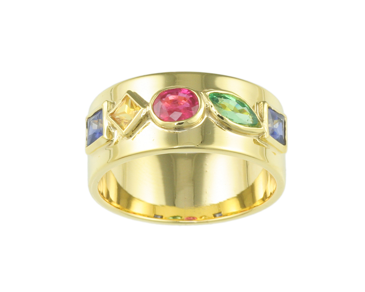 Mixed gem stones ring - Click Image to Close