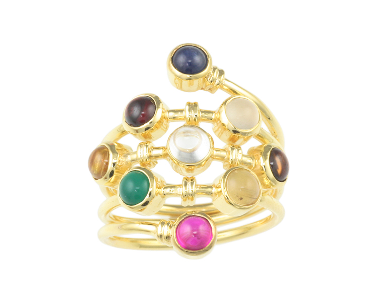 Mixed gem stones ring - Click Image to Close