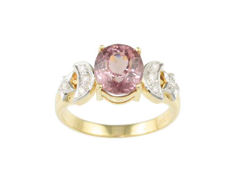 Color-change garnet and diamond ring - Click Image to Close