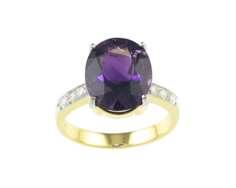 Amethyst and diamond ring - Click Image to Close