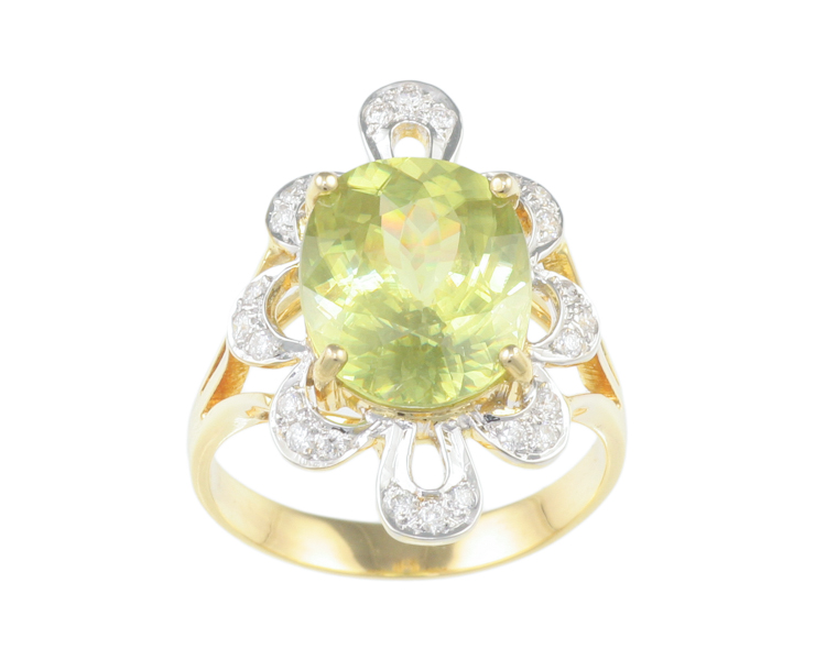 Sphene and diamond ring - Click Image to Close
