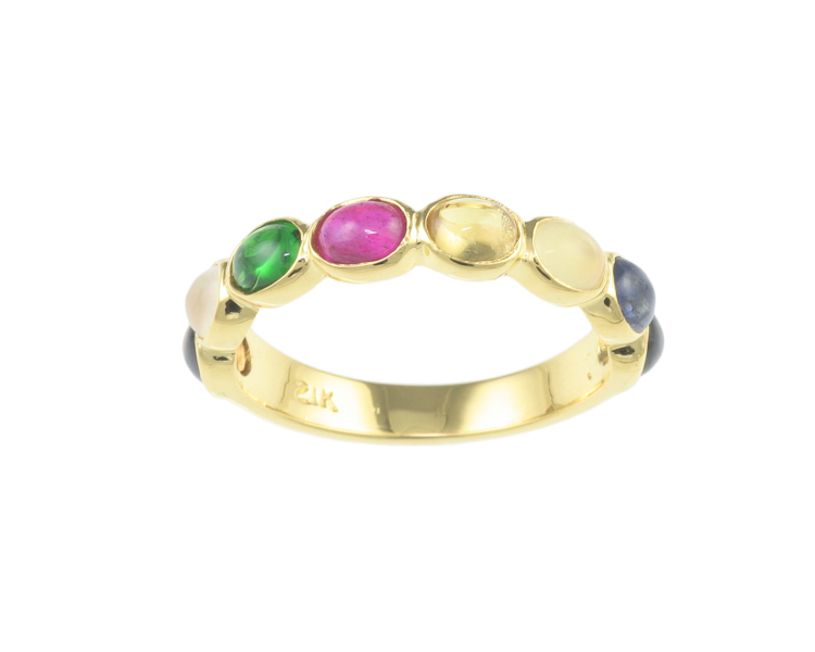 Mixed gem stones ring - Click Image to Close