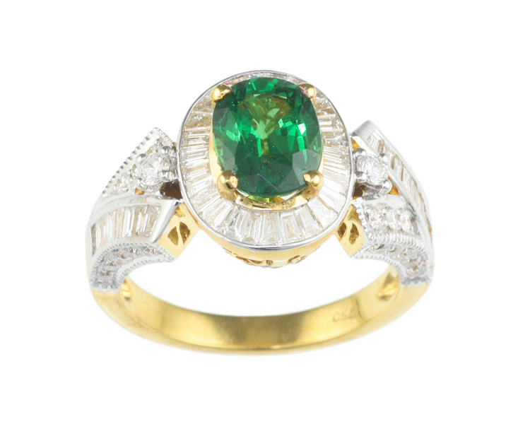 Garnet and diamond ring - Click Image to Close