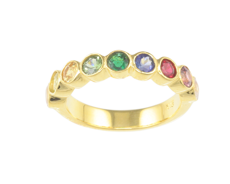 Mixed gem stones ring - Click Image to Close