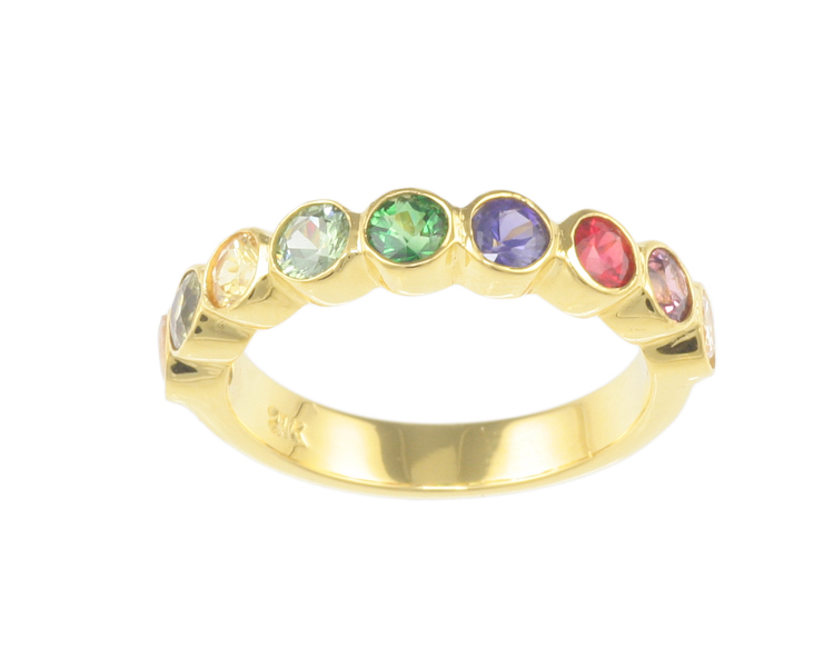 Mixed gem stones ring - Click Image to Close