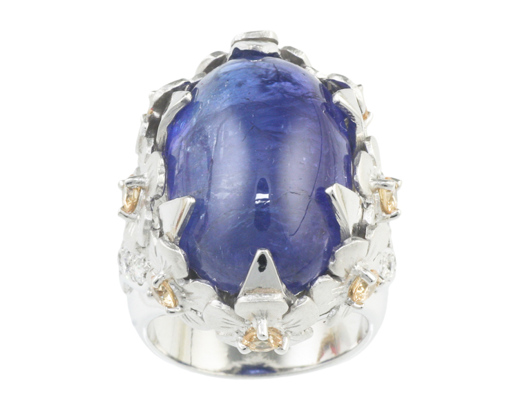 Blue sapphire and sapphire ring - Click Image to Close