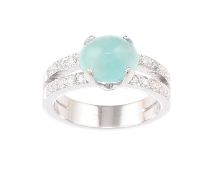 Aquaprase and zircon ring - Click Image to Close