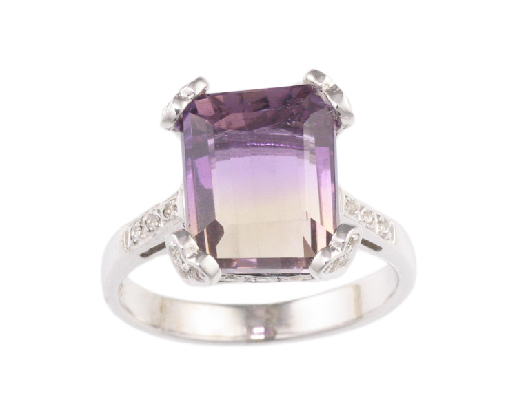 Ametrine and zircon ring - Click Image to Close
