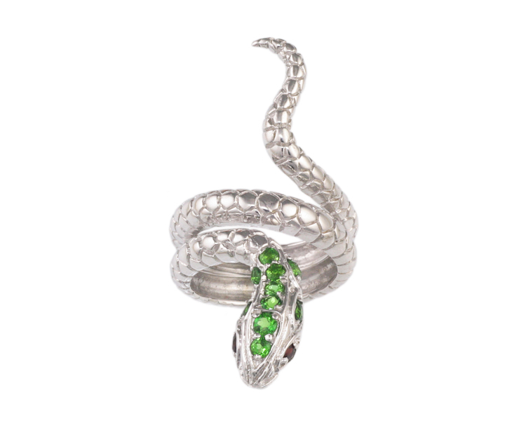 Chrome diopside and rhodolite garnet ring - Click Image to Close