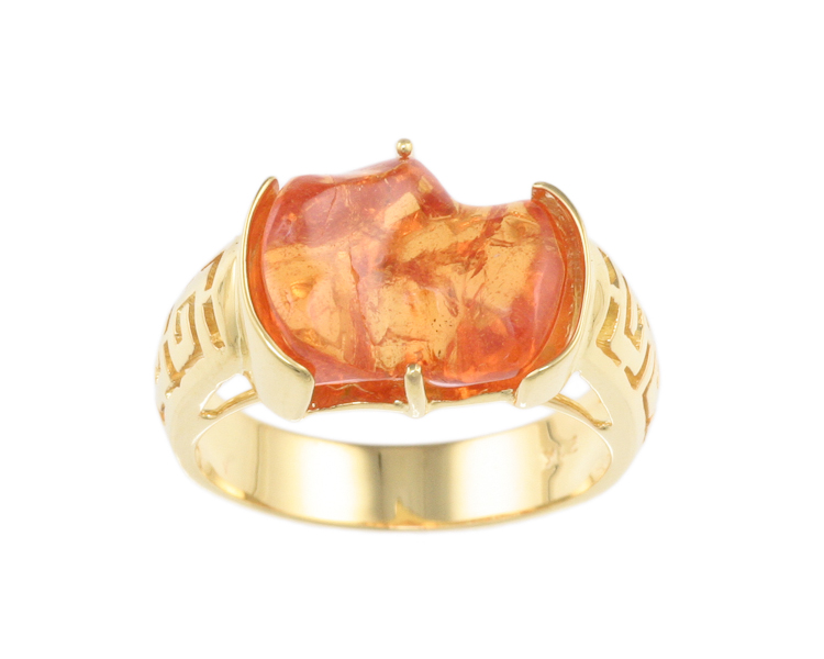 Mandarin spessartite garnet ring - Click Image to Close