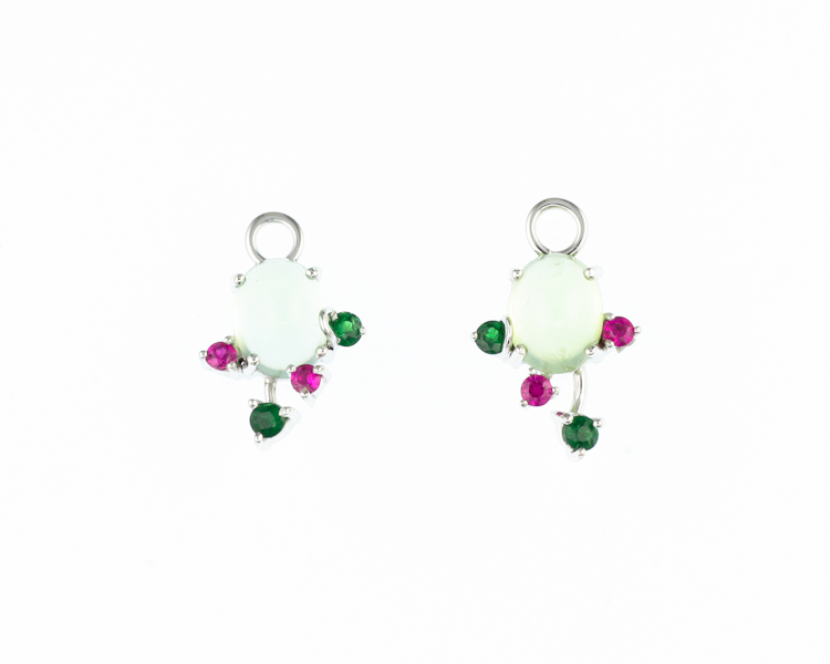 Quartz and mixed gem stones earrings - Click Image to Close
