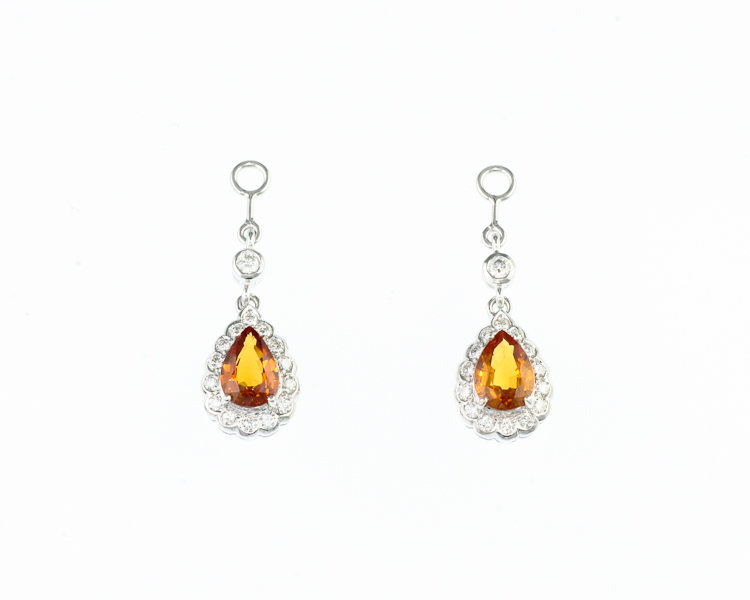 Sapphire and diamond earrings - Click Image to Close
