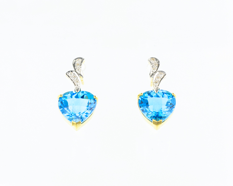Topaz and diamond earrings - Click Image to Close