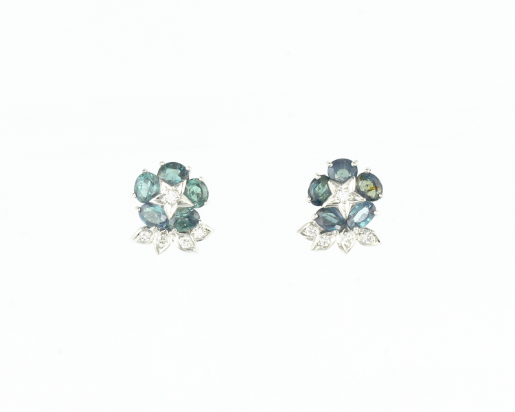 Alexandrite and diamond earrings - Click Image to Close