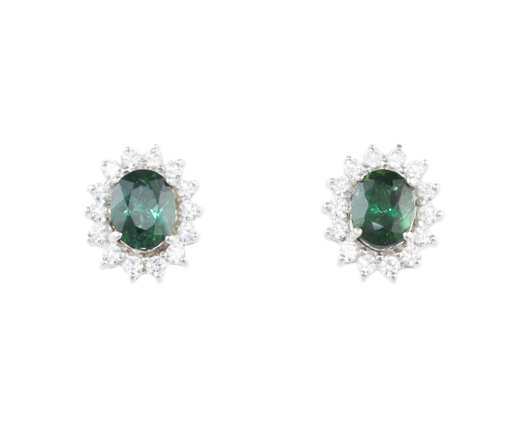 Tourmaline and cubic zirconia earrings - Click Image to Close