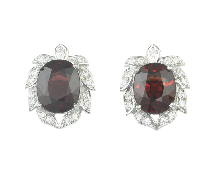 Rhodolite garnet earrings - Click Image to Close