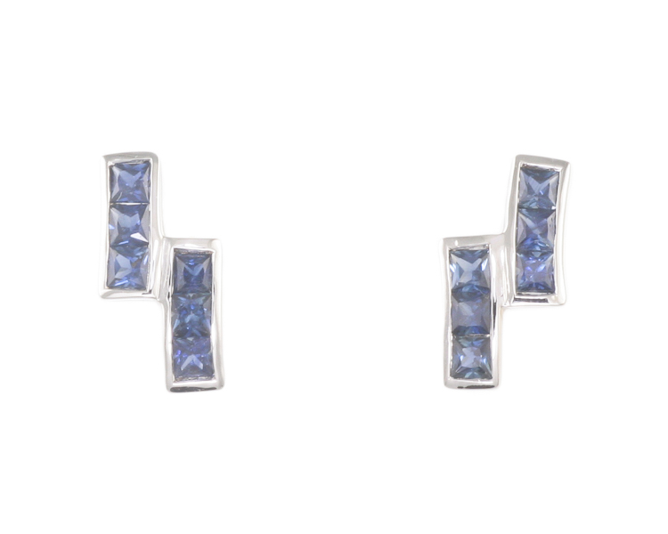Blue sapphire earrings - Click Image to Close