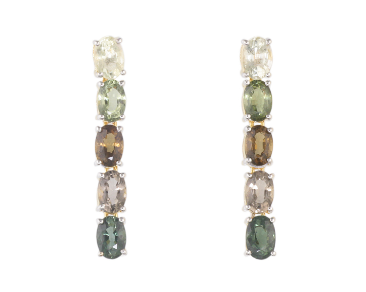 Mixed gem stones earrings - Click Image to Close