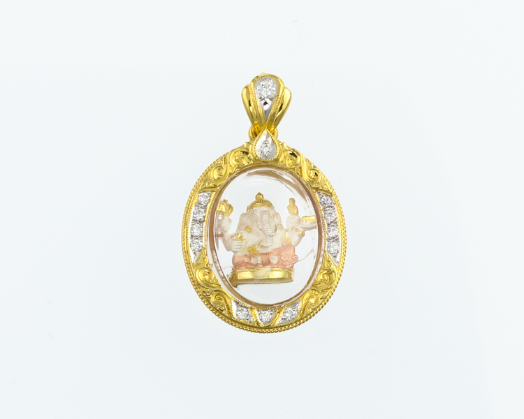 Buddha and diamond pendant - Click Image to Close